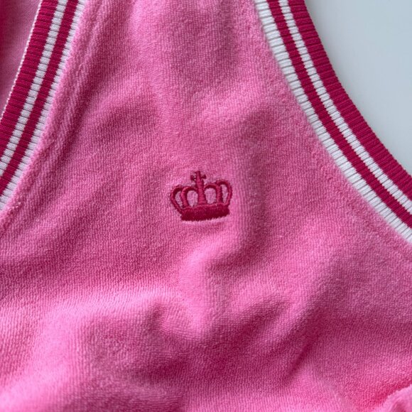 Juicy Couture Pink Terrycloth V-Neck Sleeveless Jumpsuit Womens Size Large NWT - Picture 5 of 8